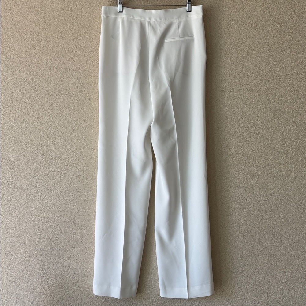 Elegant White High-Waisted Women's Pants - Picture 3 of 4